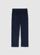 Blue Stretch Cotton Trousers Regular Fit_0