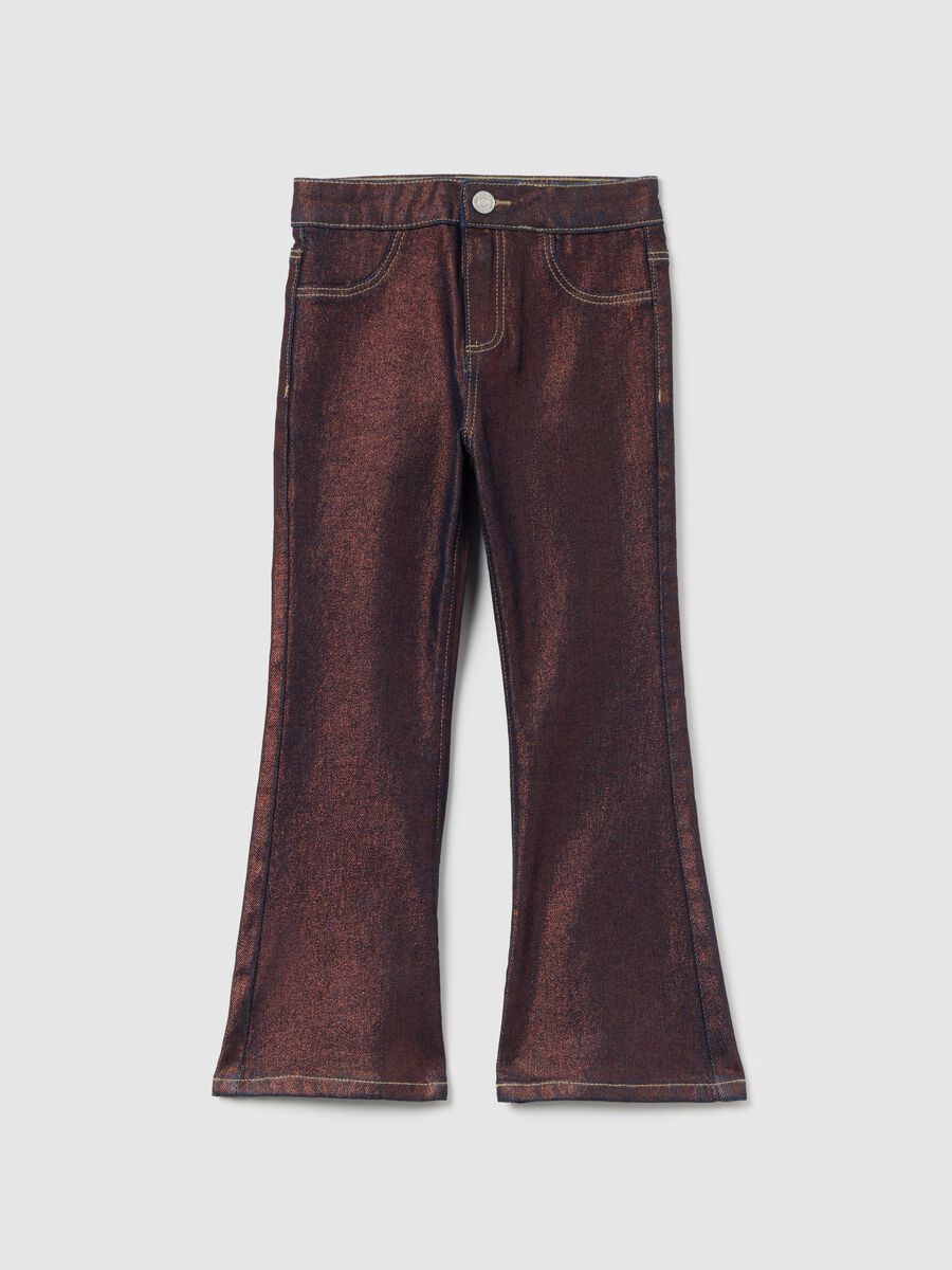 Brown Denim Stretch Jeggings_0
