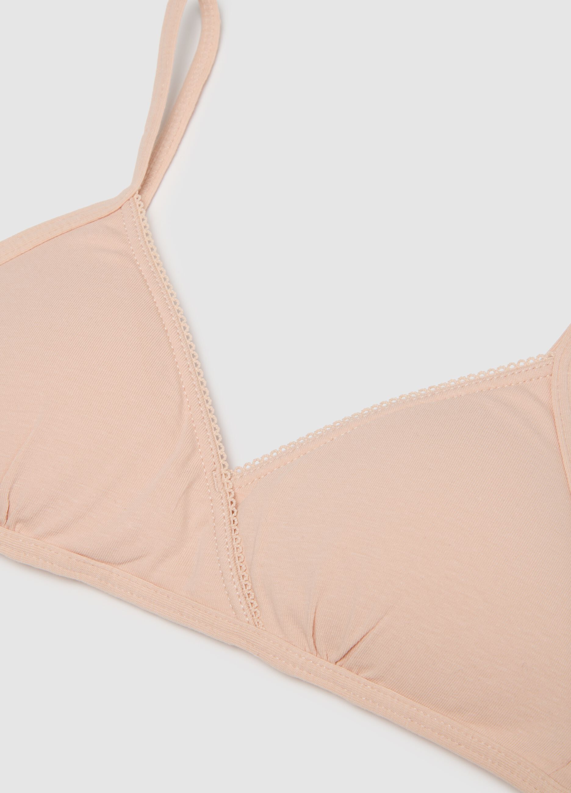 Girls' Beige Stretch Cotton Bra