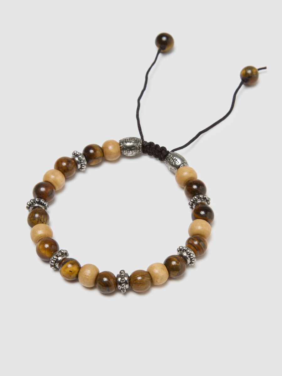 Bracciale regolabile con pietre naturali multicolor_2