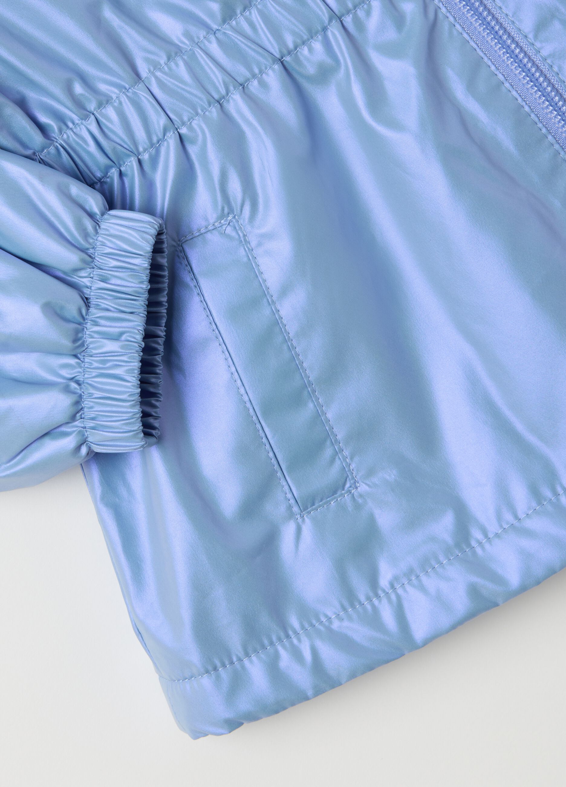 Girls' Jacket in Blue Fabric Regular Fit