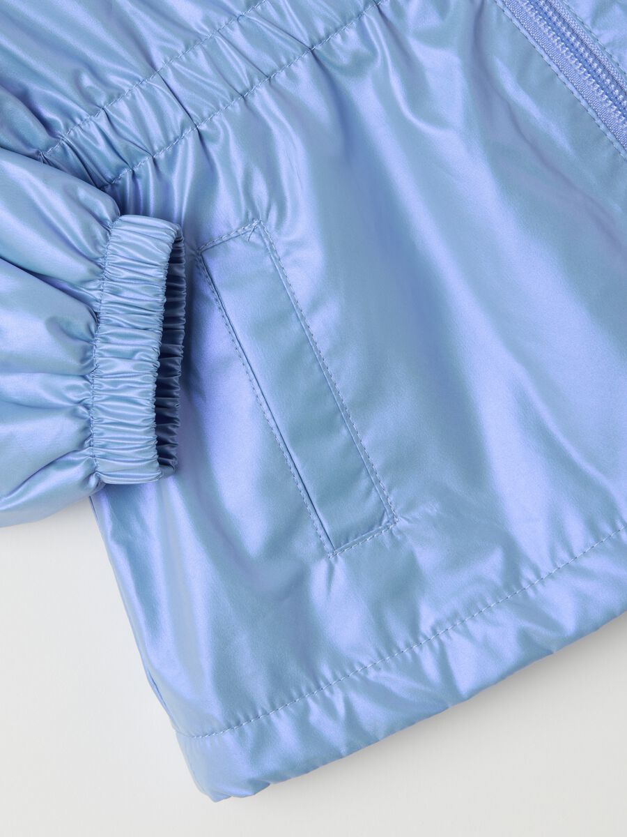 Girls' Jacket in Blue Fabric Regular Fit_3