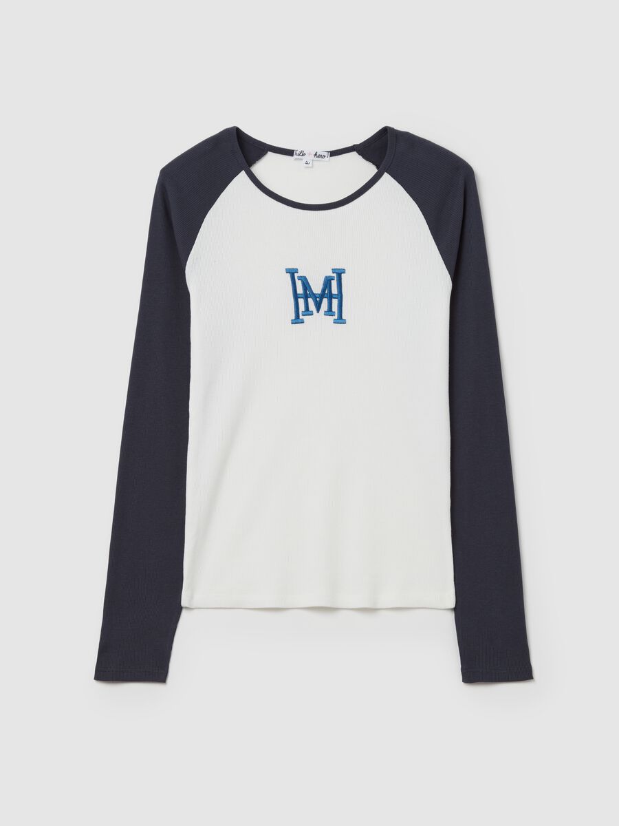 Ribbed T-shirt with long raglan sleeves_4