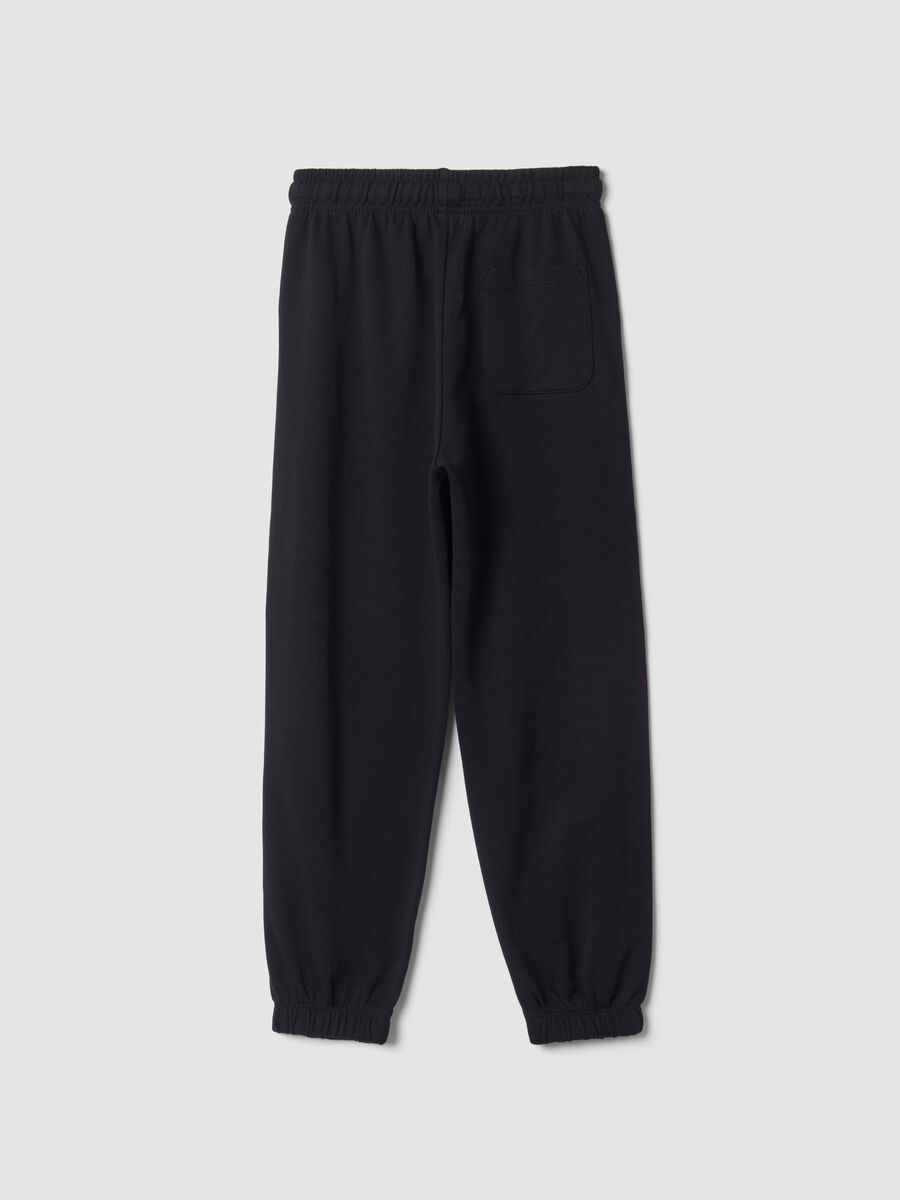 Pantaloni jogger neri in puro cotone_1