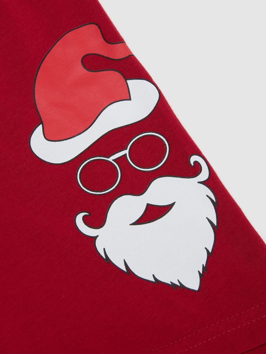 Red regular fit stretch cotton boxers with Christmas print_1