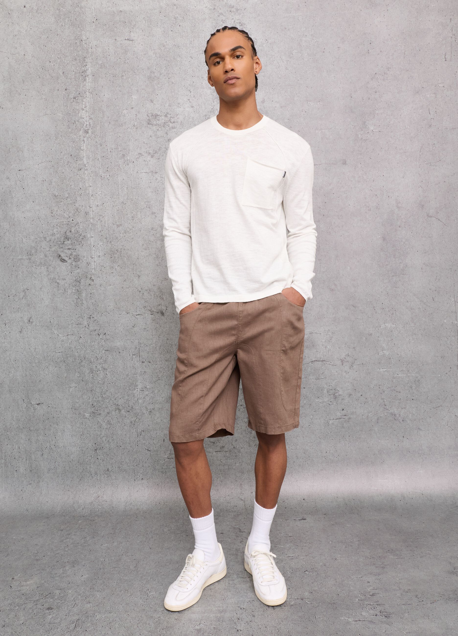 100% Linen Shorts Mocha