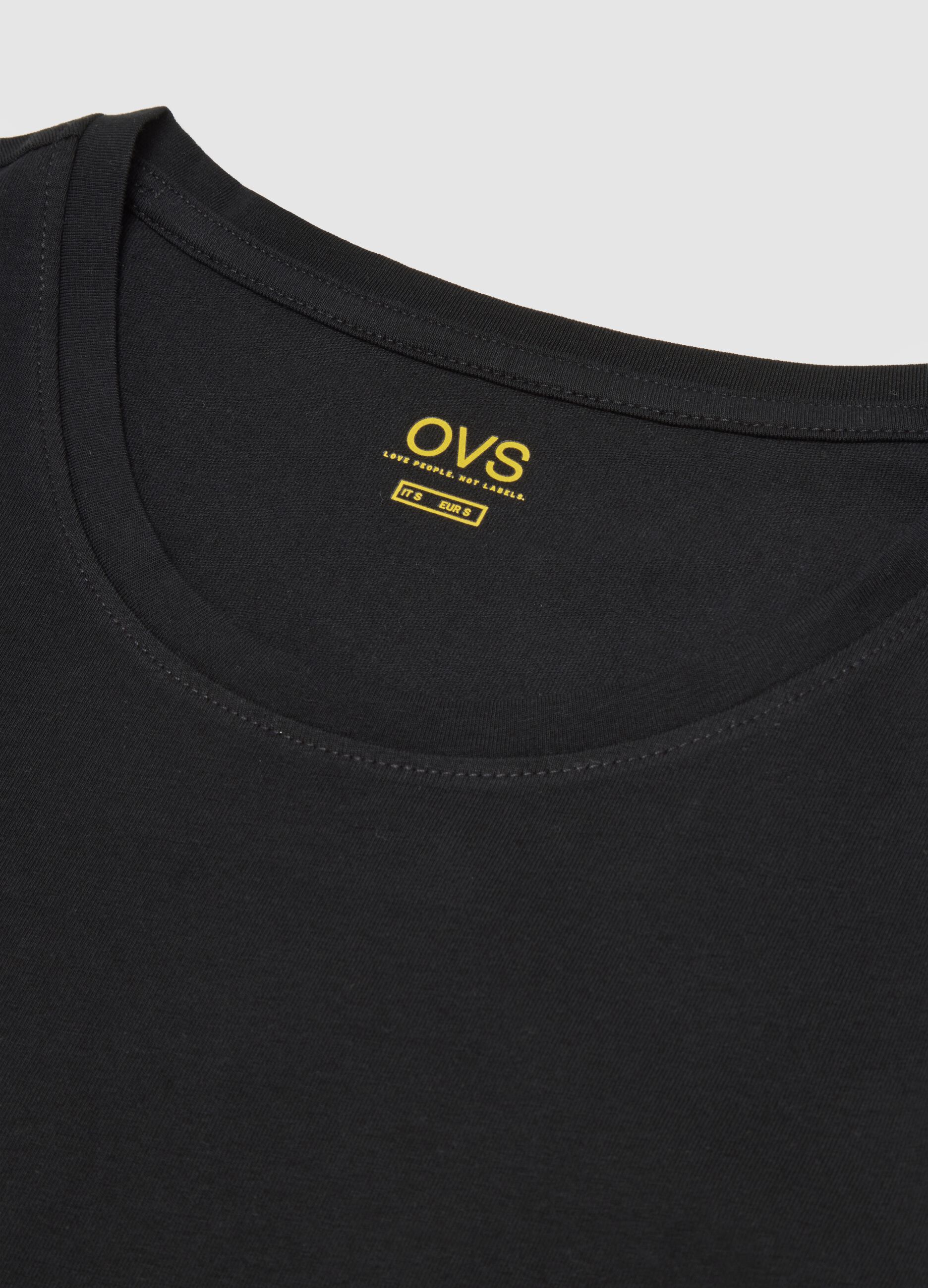 Black cotton tank regular fit
