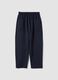 Blue stretch cotton trousers with elasticated waistband, regular fit_4