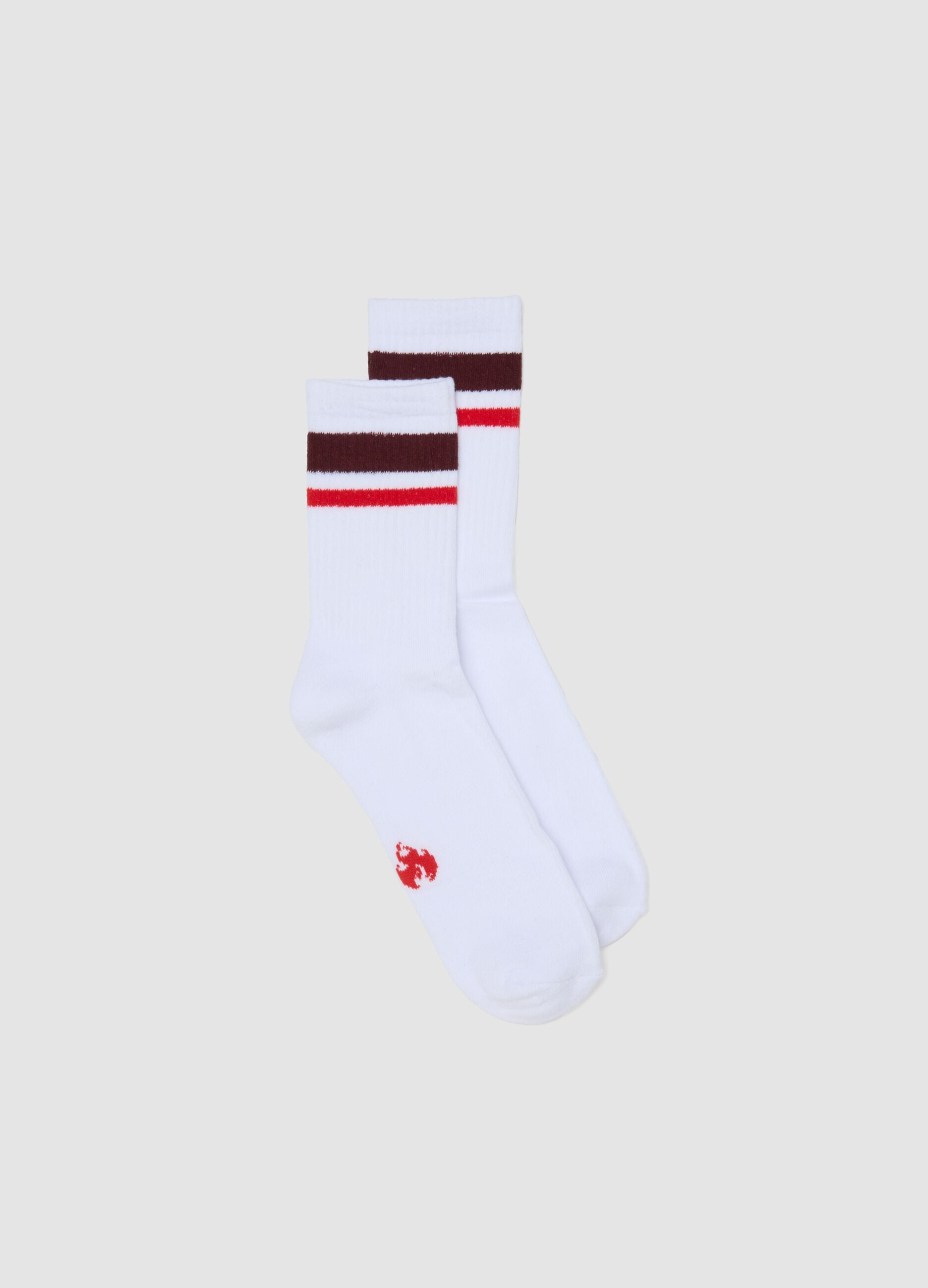 White stretch cotton sports socks