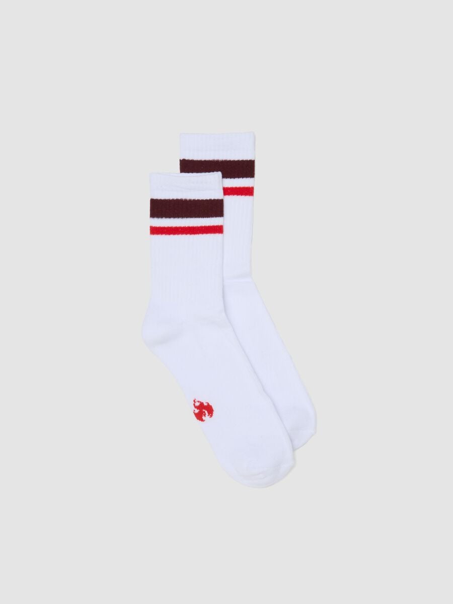 Calze sportive bianche in cotone elasticizzato_0