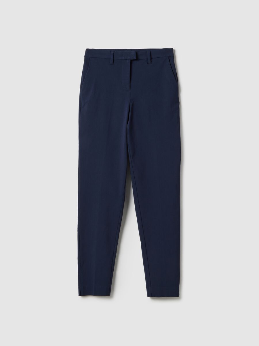 Blue Slim Fit Chino Trousers_4