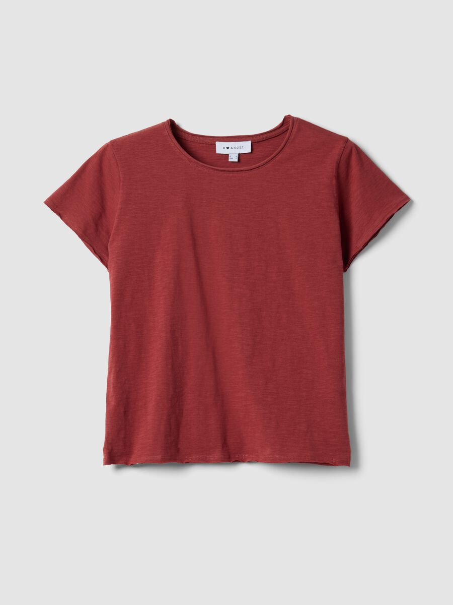 Red pure cotton short-sleeve T-shirt, regular fit_0