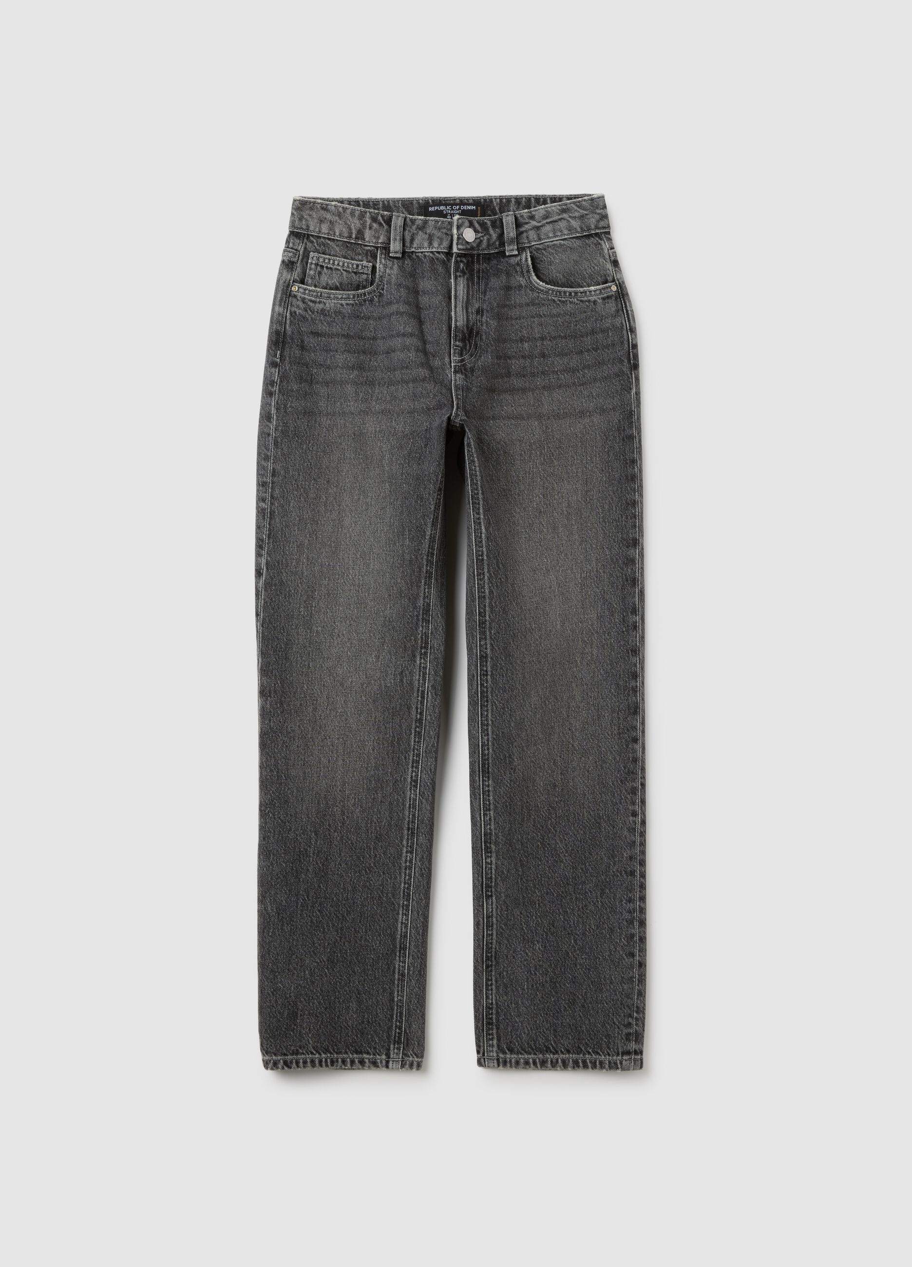 Women's grey regular-fit pure cotton jeans