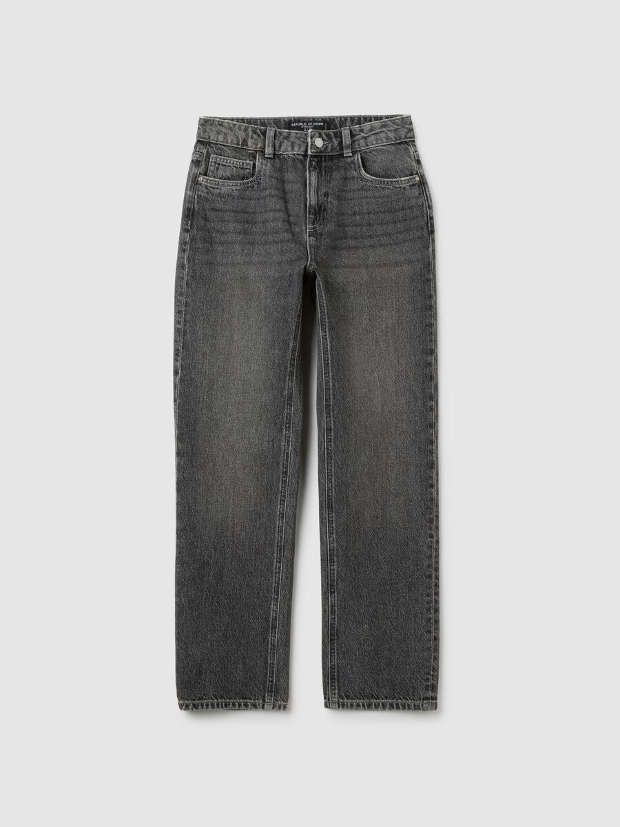 Jeans da donna in puro cotone grigi regular fit_4