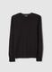 Black crew neck pullover in cotton blend regular fit_4