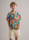 Boys&rsquo; multicolour pure viscose shirt with floral print_1