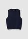 Blue sleeveless viscose blend tank top regular fit_4