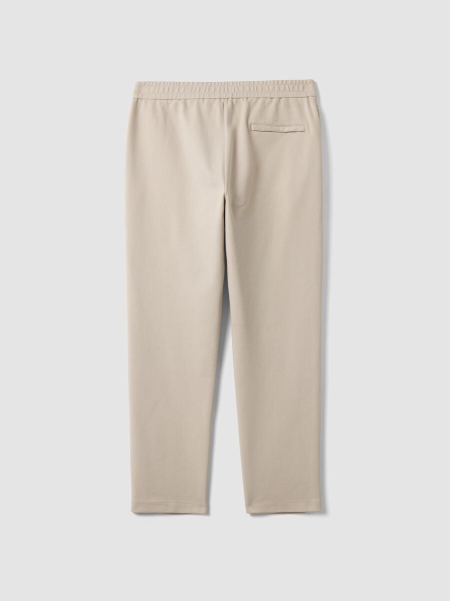 Pantaloni beige in cotone elasticizzato regular fit_2