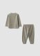 Sage green cotton-blend crew-neck pyjamas_1