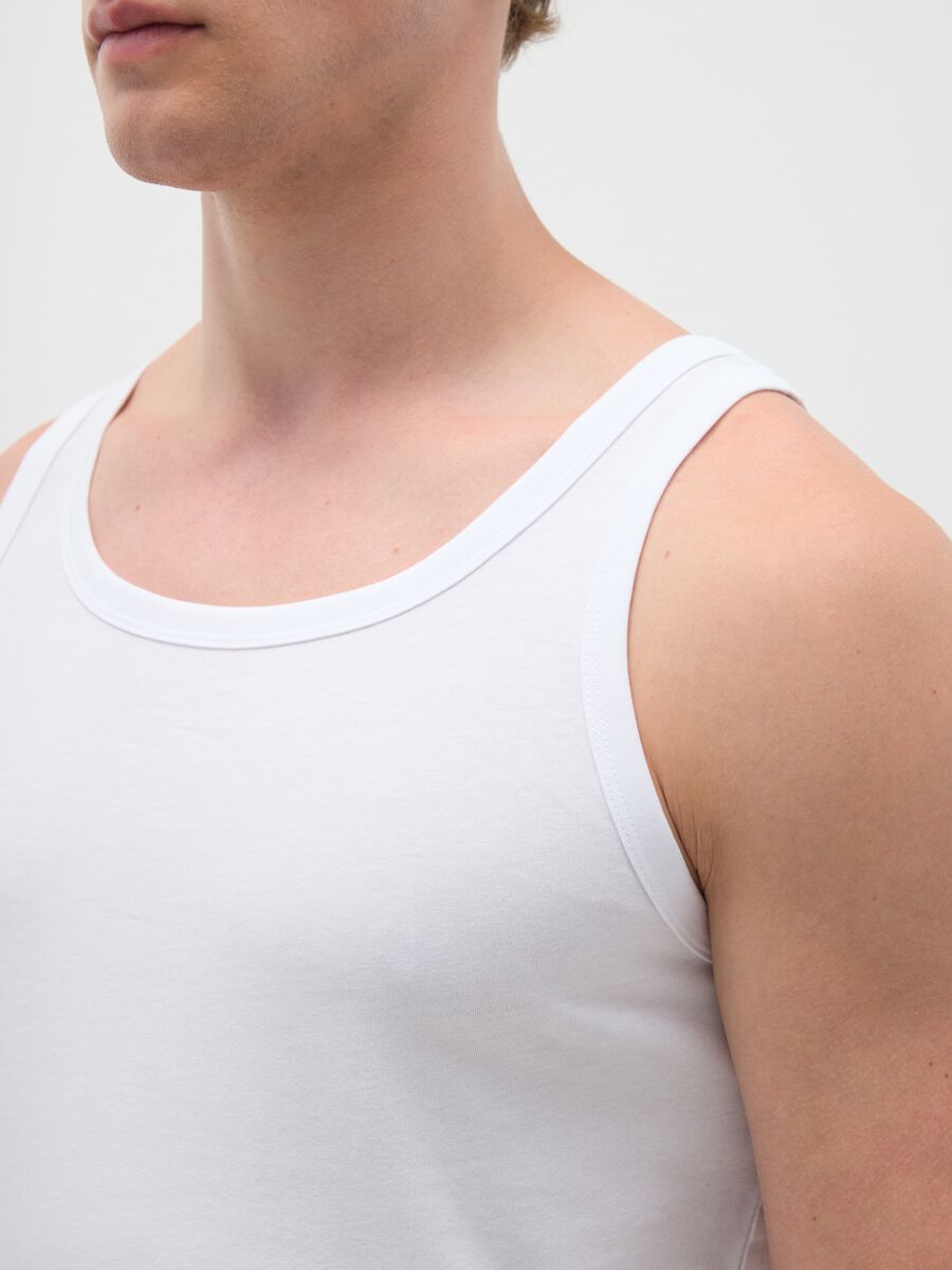 Men's White Pure Cotton Vest_2