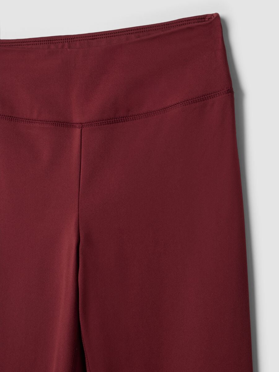 Leggings rossi flare in tessuto elasticizzato_7