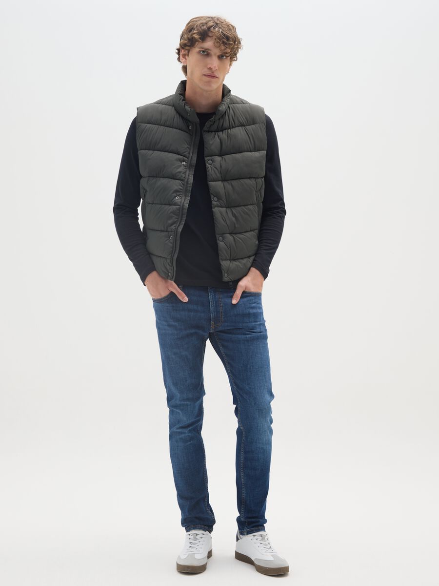 Green Quilted Gilet with Zip_1