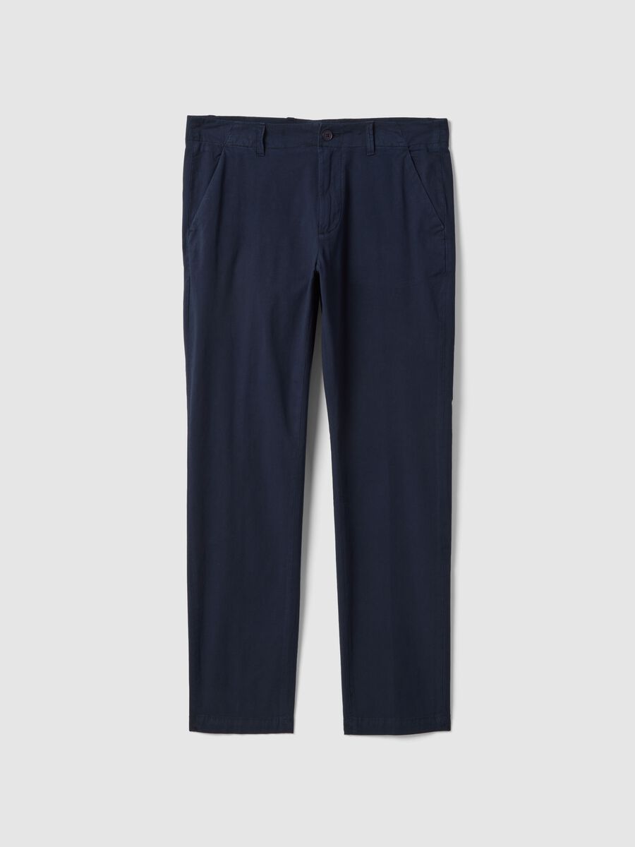 Pantaloni chino in cotone elasticizzato blu slim fit_0