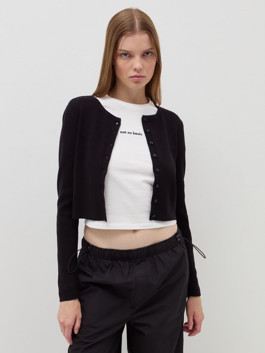 Ribbed crop cardigan_0