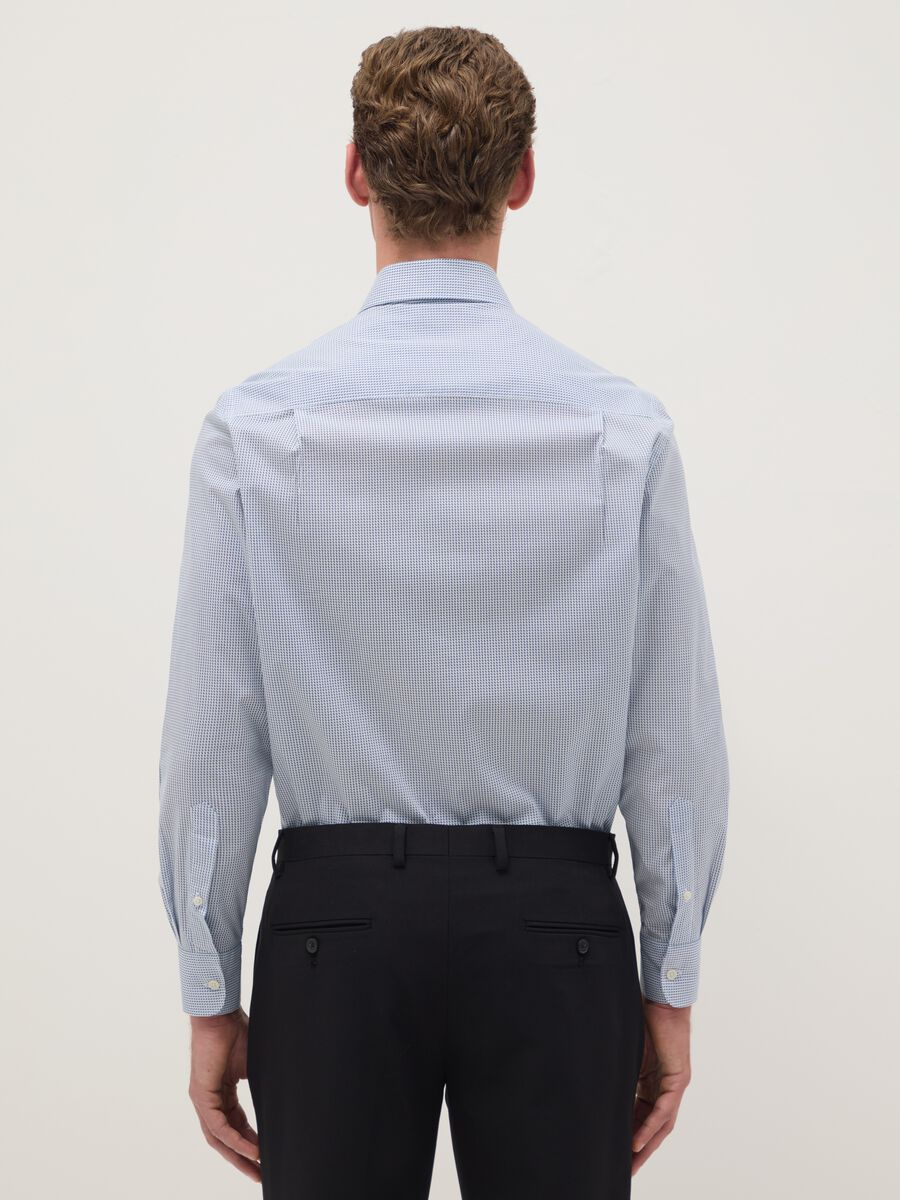 Multicolour cotton shirt with stretch micro-checks regular fit_2