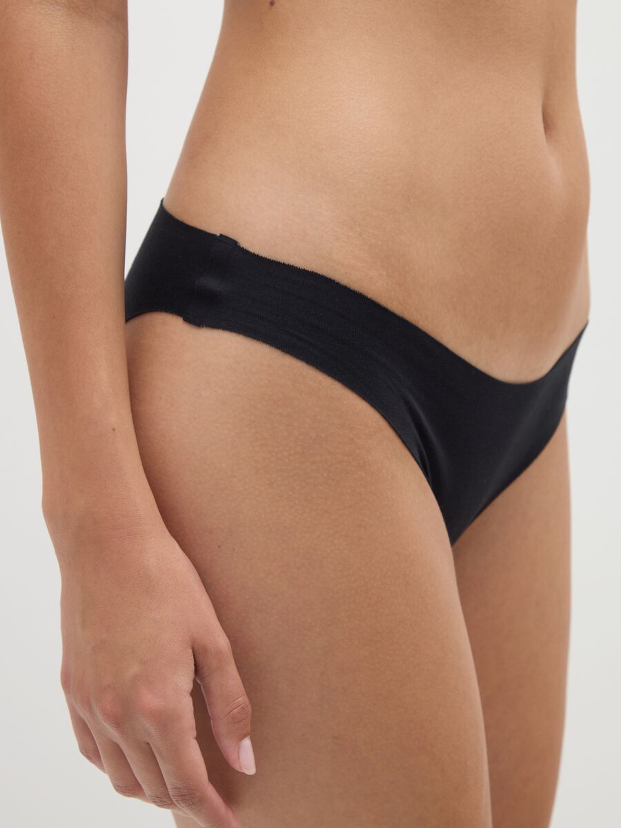 Slip in cotone elasticizzato nero regular fit_3