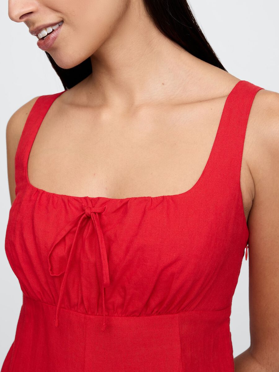Gap Red Long Linen and Viscose Dress_5
