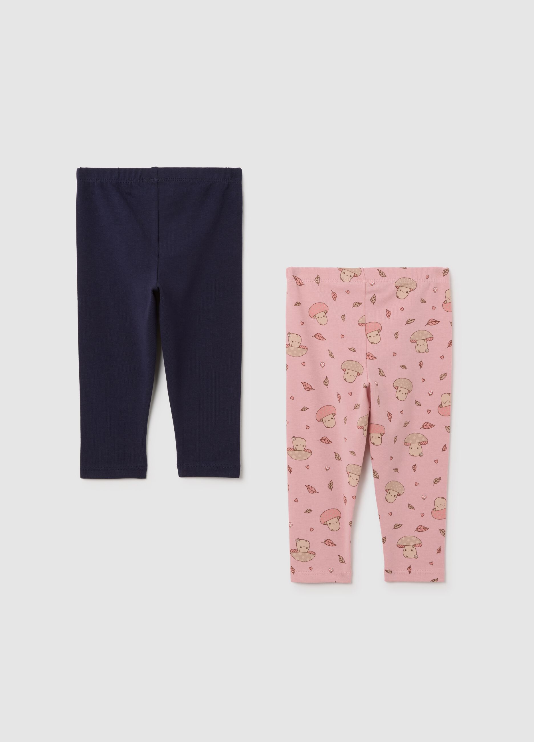 Pink printed leggings for girls