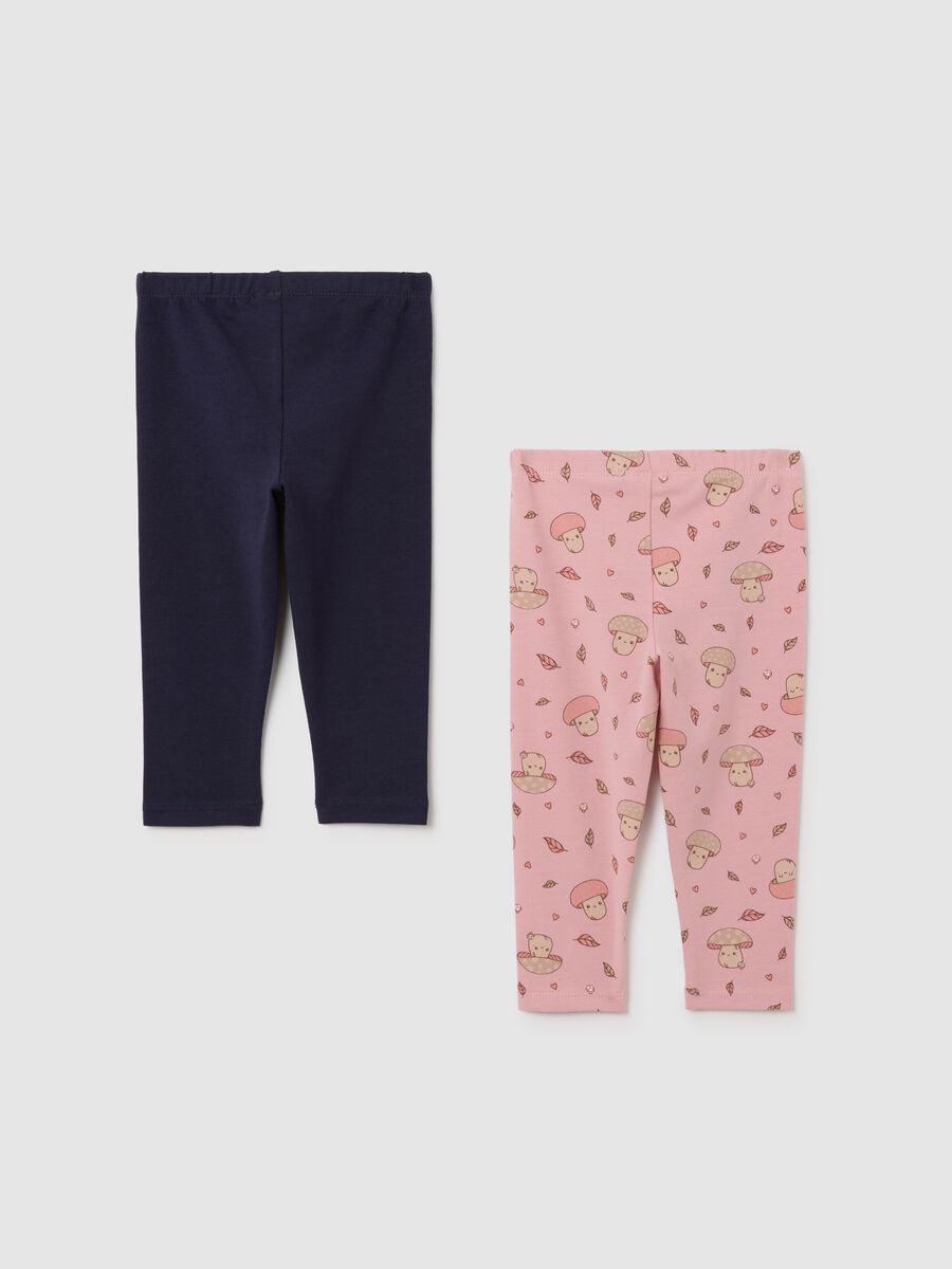 Pink printed leggings for girls_1