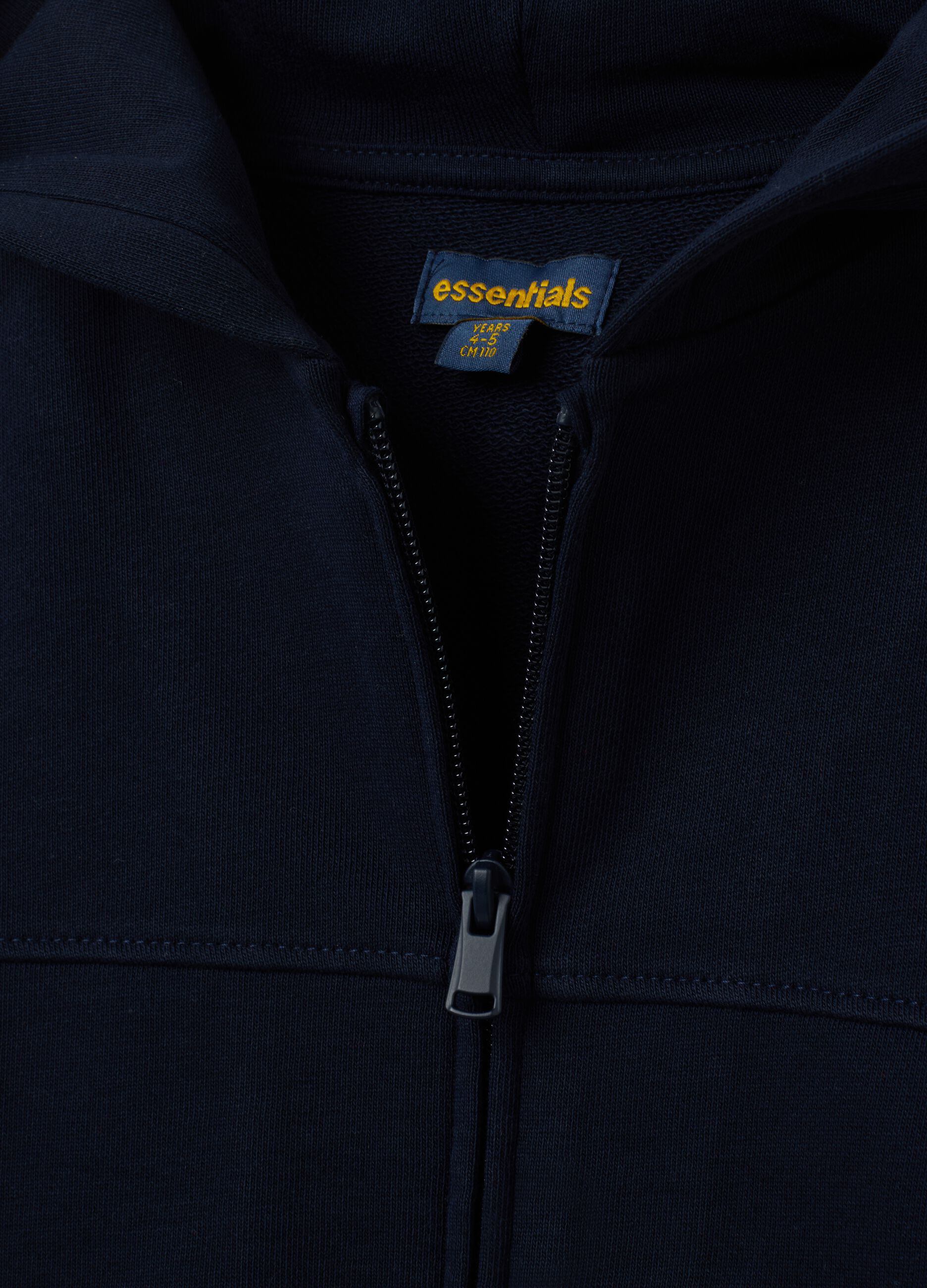 Felpa da bambino in puro cotone blu regular fit