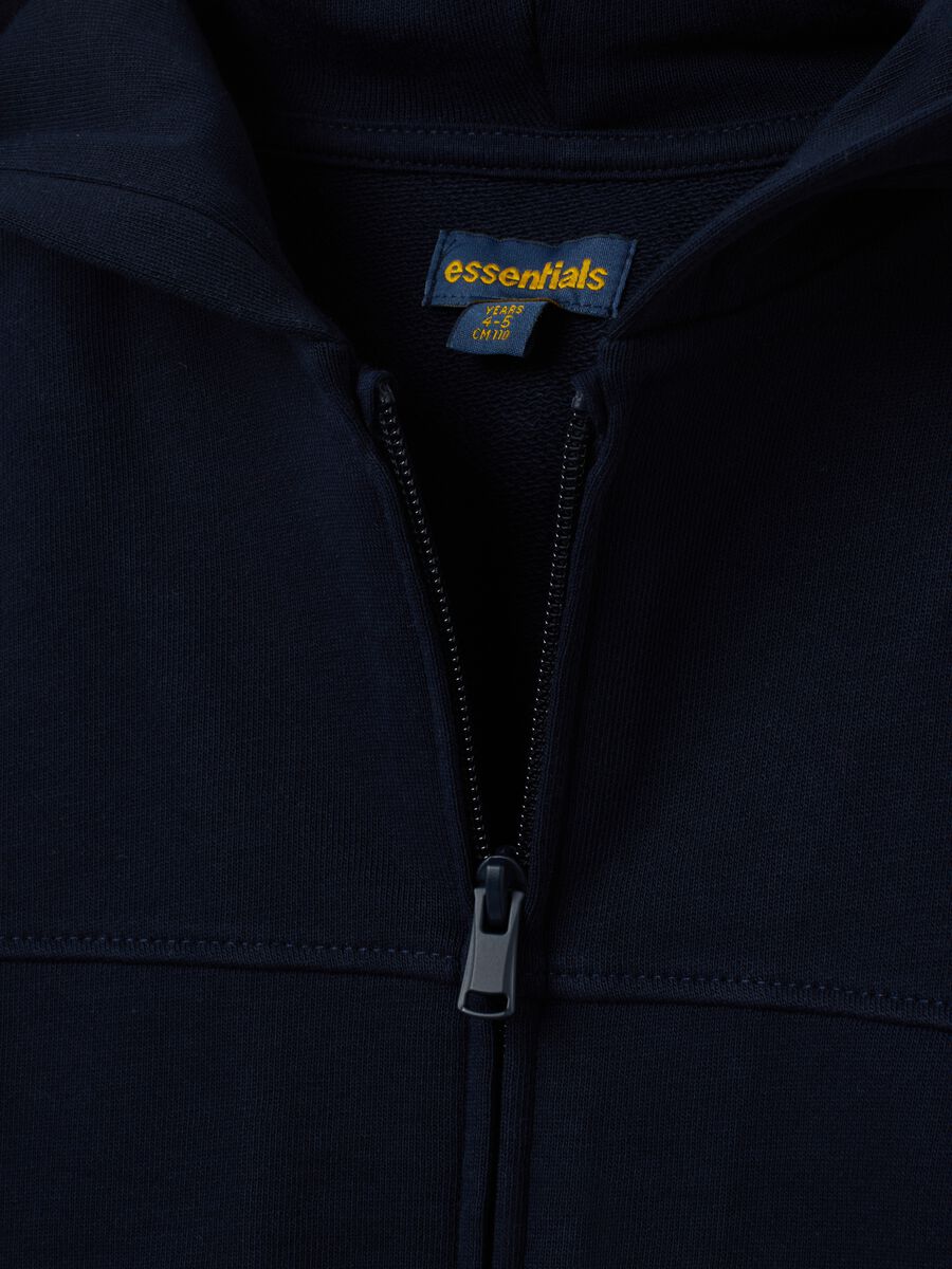 Felpa da bambino in puro cotone blu regular fit_3