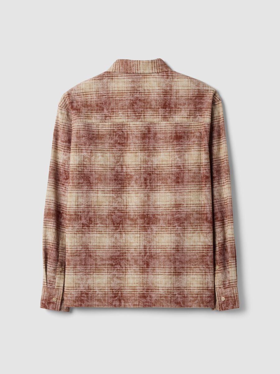 Brown checked pure cotton shirt_2