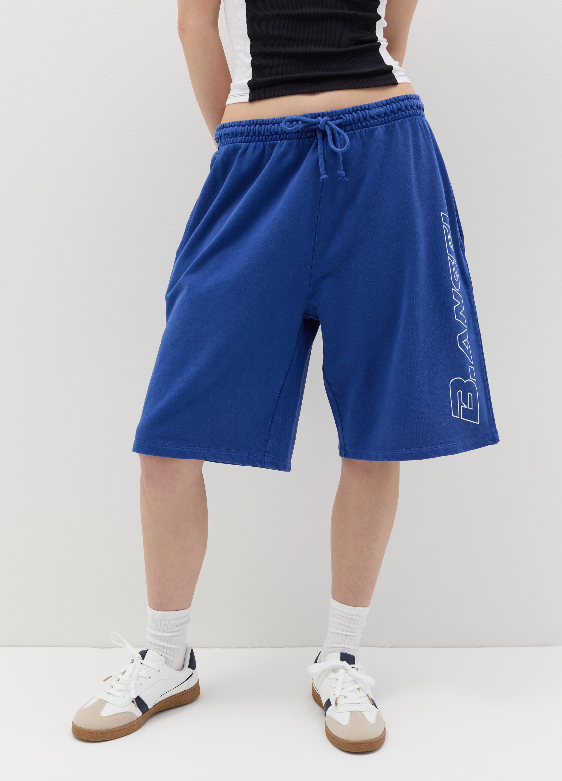 B.ANGEL X THE SEA BEYOND Bermuda joggers in fleece with print
