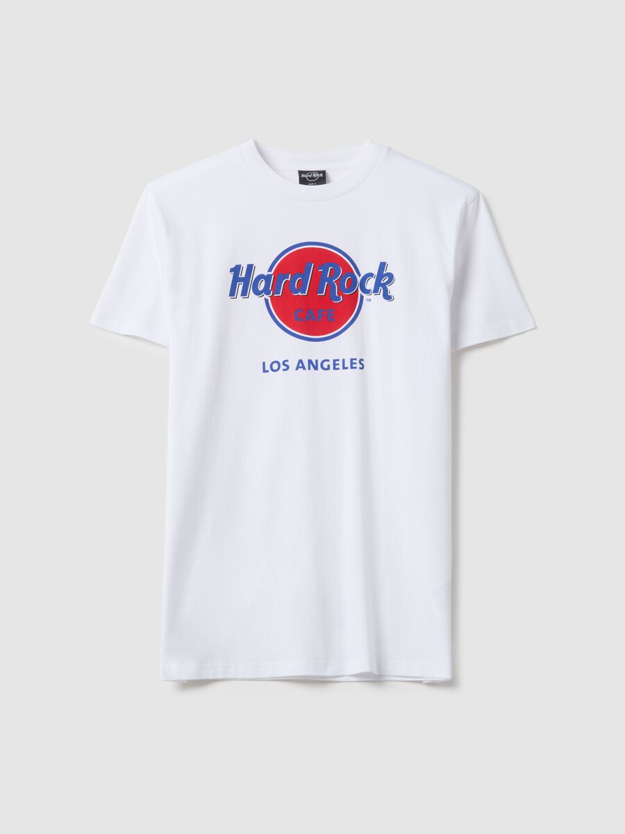 White pure cotton regular fit T-shirt with Hard Rock Cafe logo_4