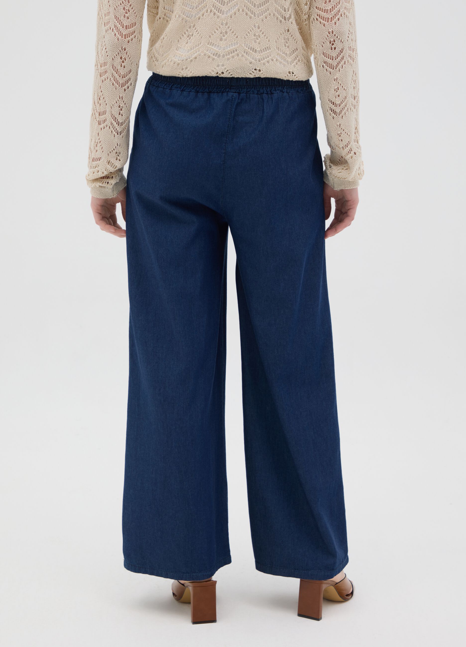 Women's blue pure cotton regular fit jumper