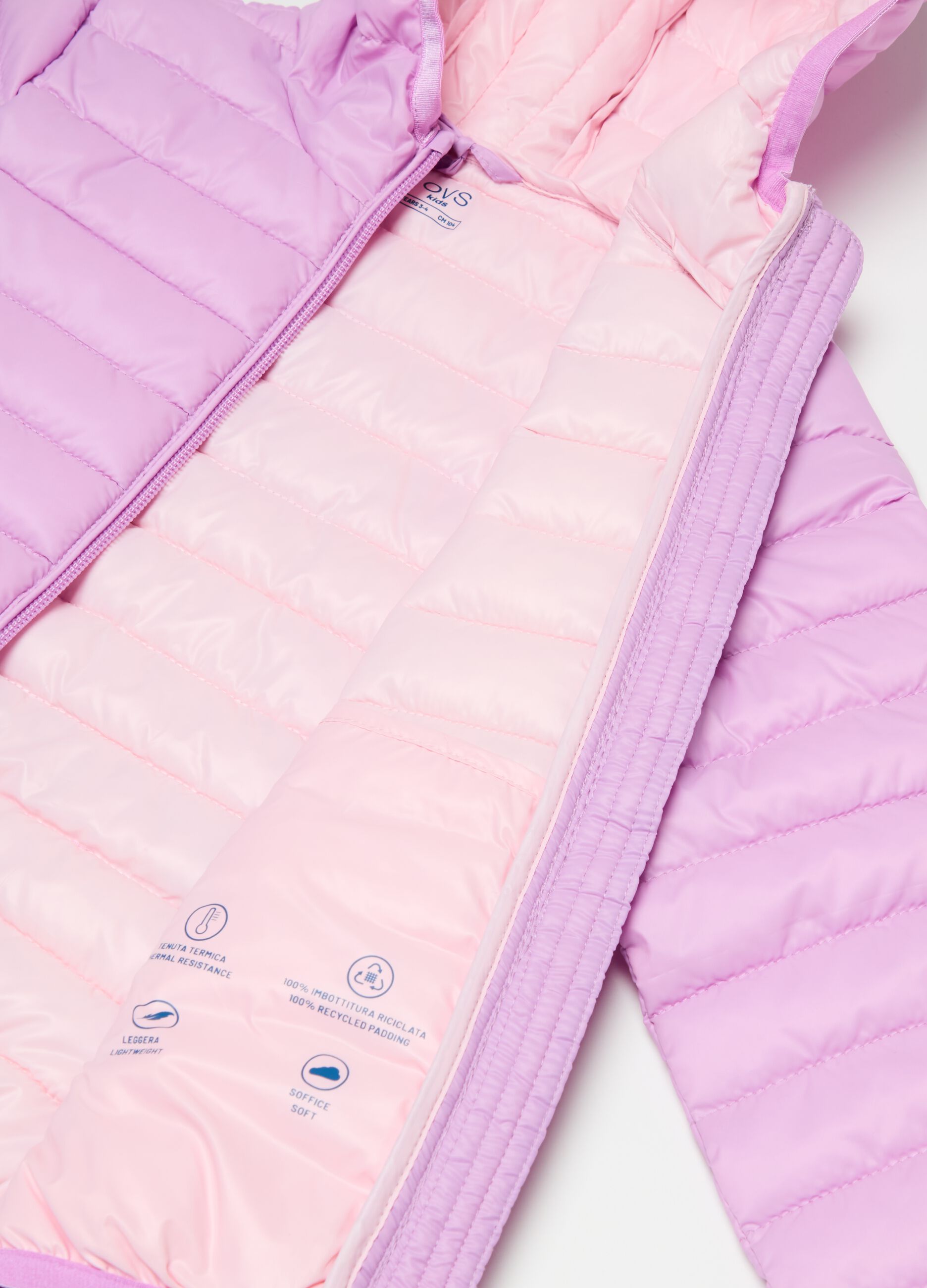 Piumino ultralight con cappuccio