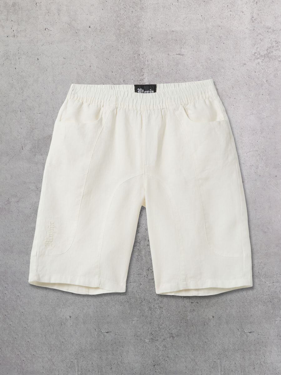 100% Linen Shorts White_4