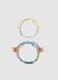 Multicolour bracelet twin pack with coloured glass beads_0