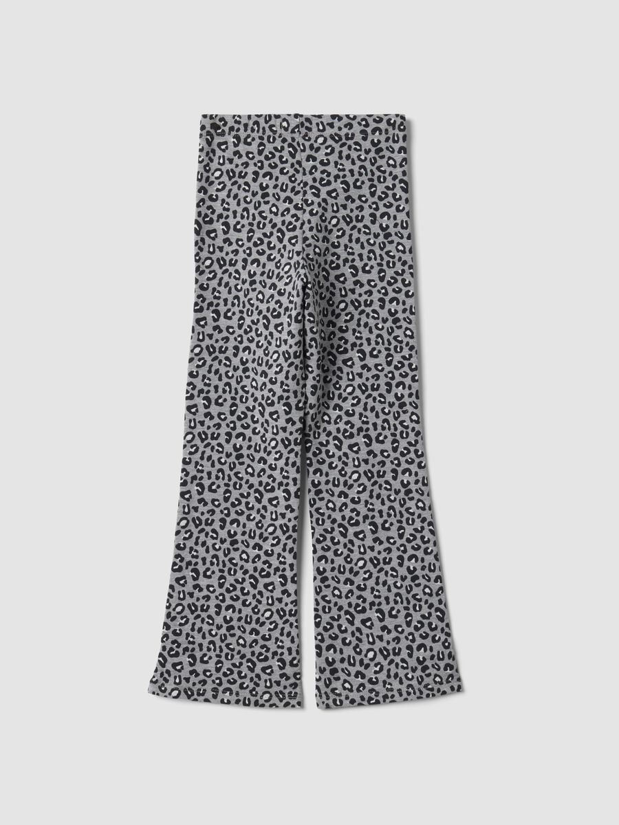 Grey organic stretch cotton flared leggings_1