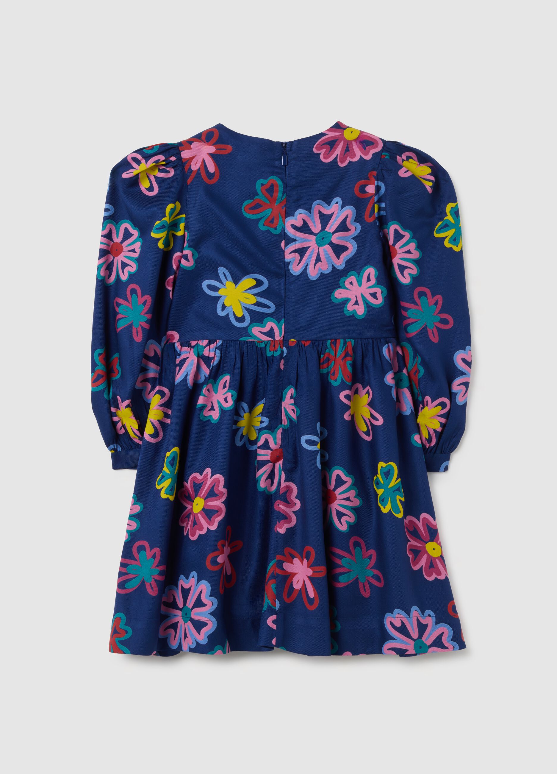 Girls' dress in pure multicolour viscose regular fit