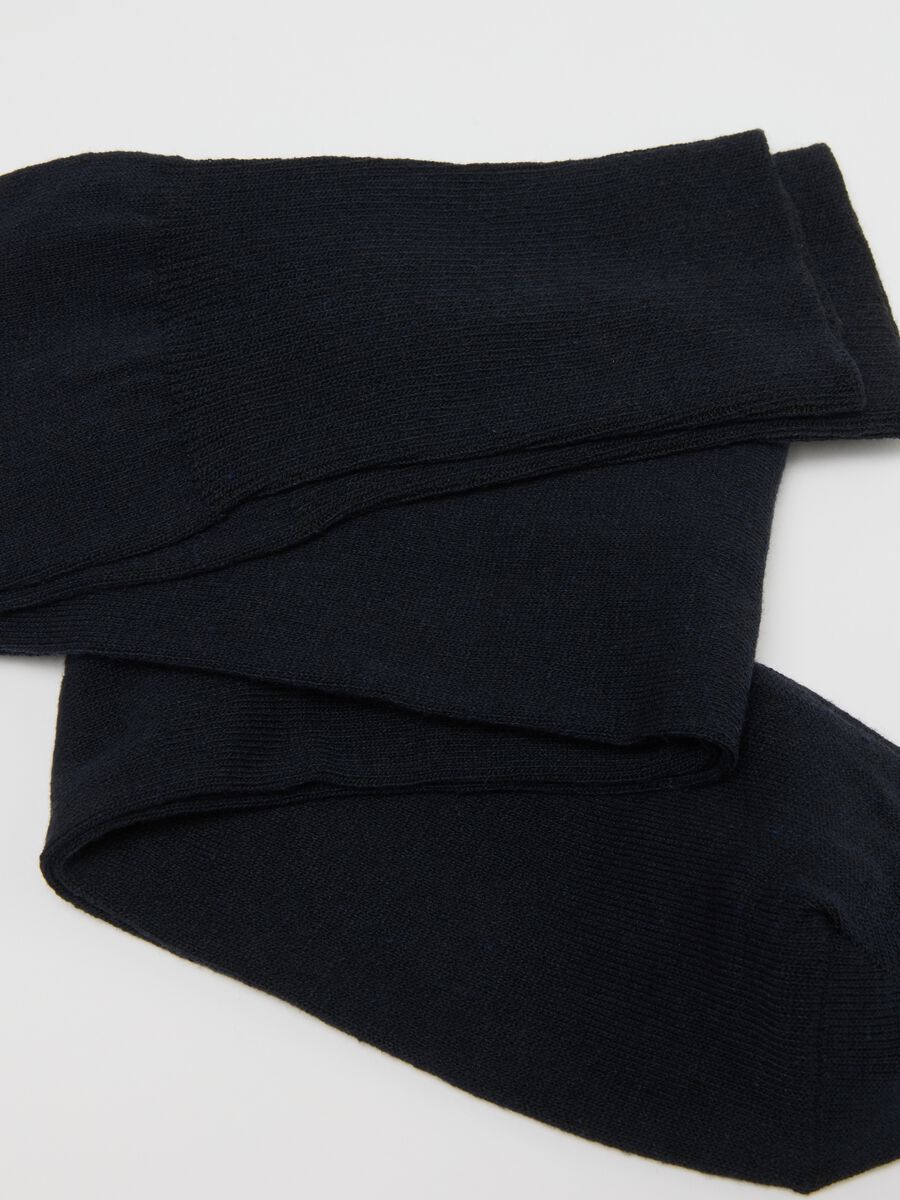 Two-pack men's black long socks in cotton blend_2