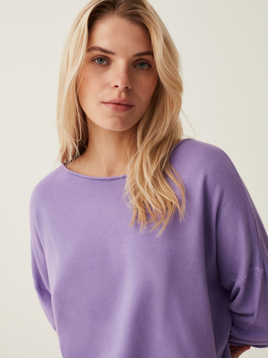 Maglia oversize con scollo a barca_0