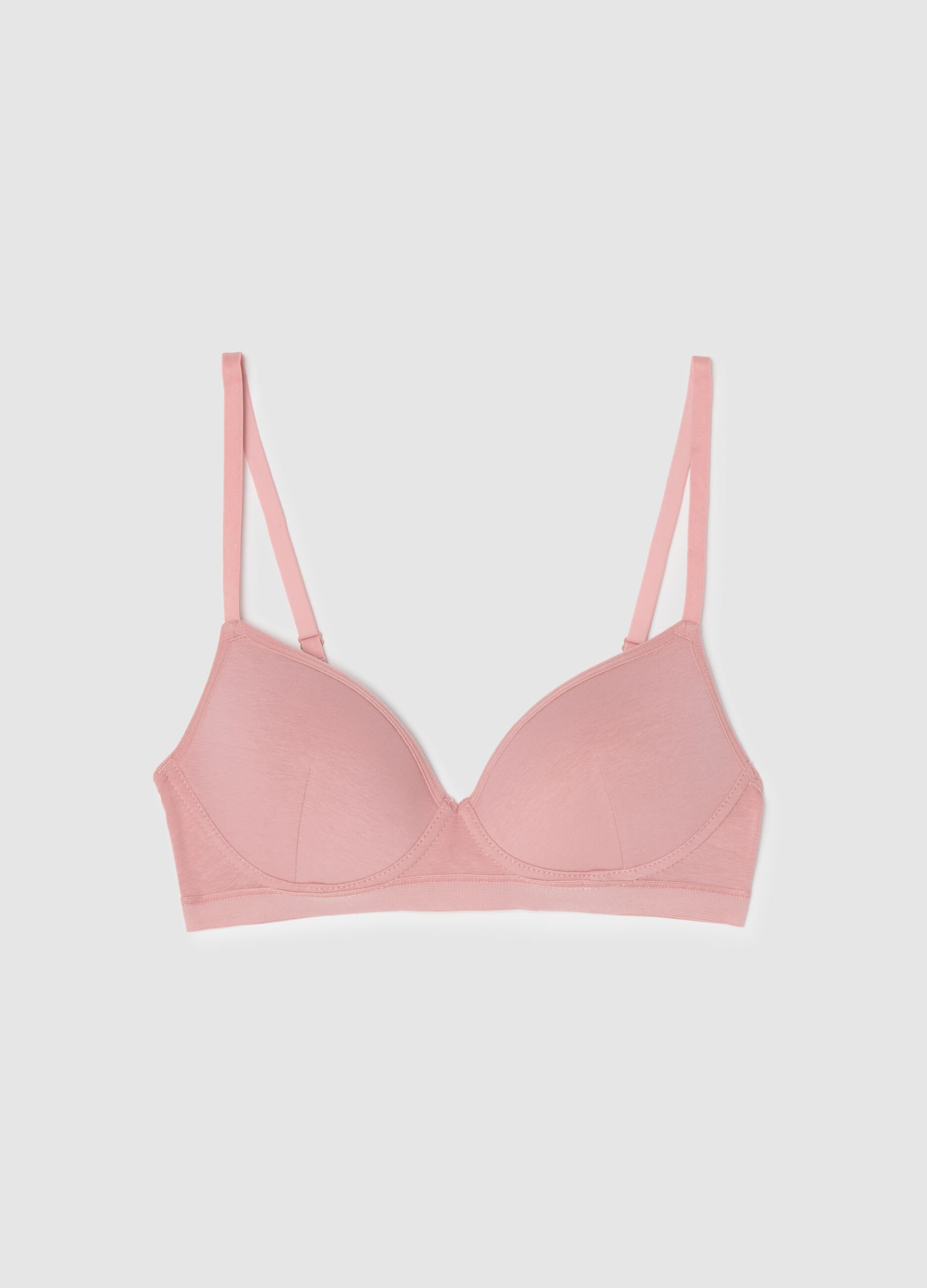 Pink stretch cotton bra