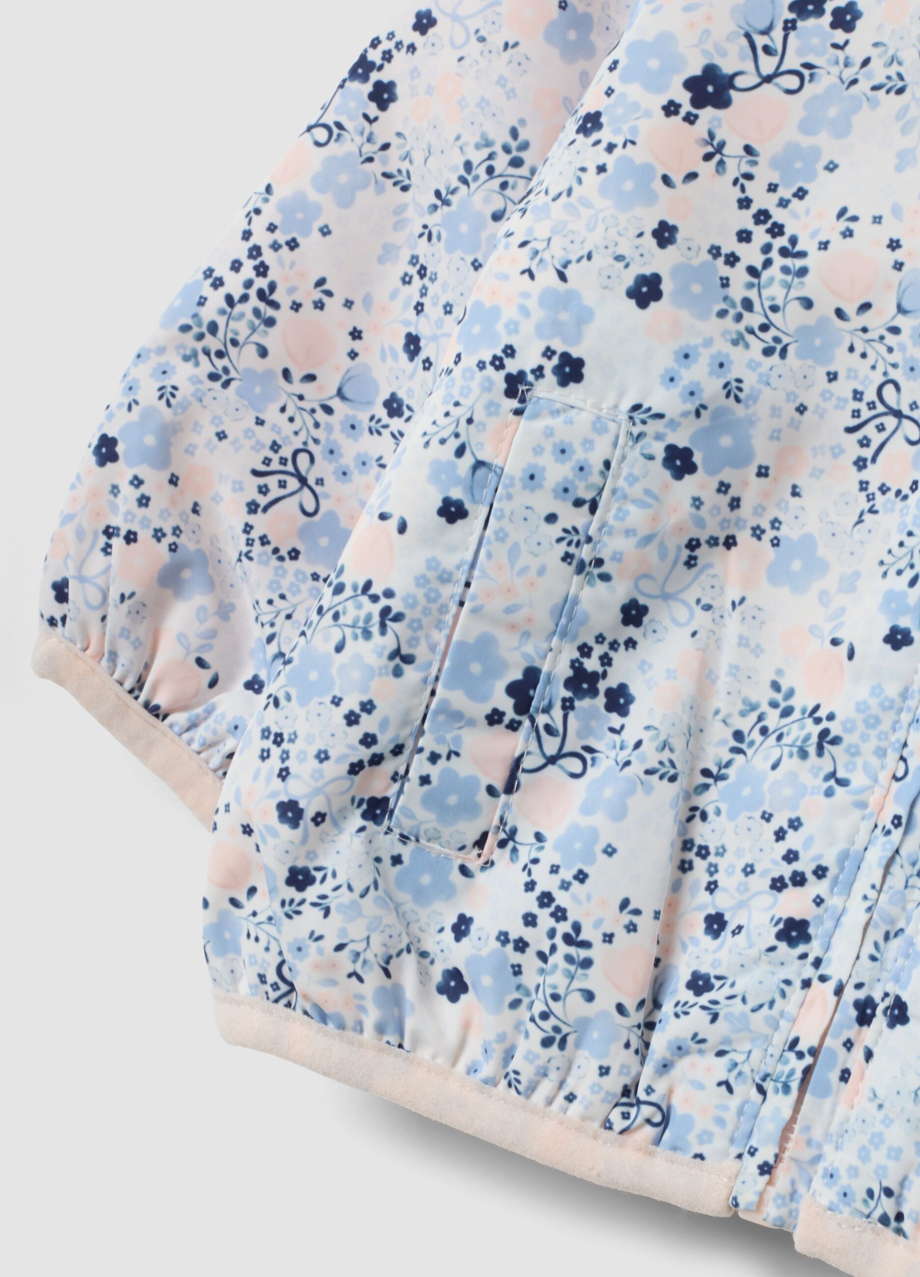 Multicolour floral hooded jacket for baby girl