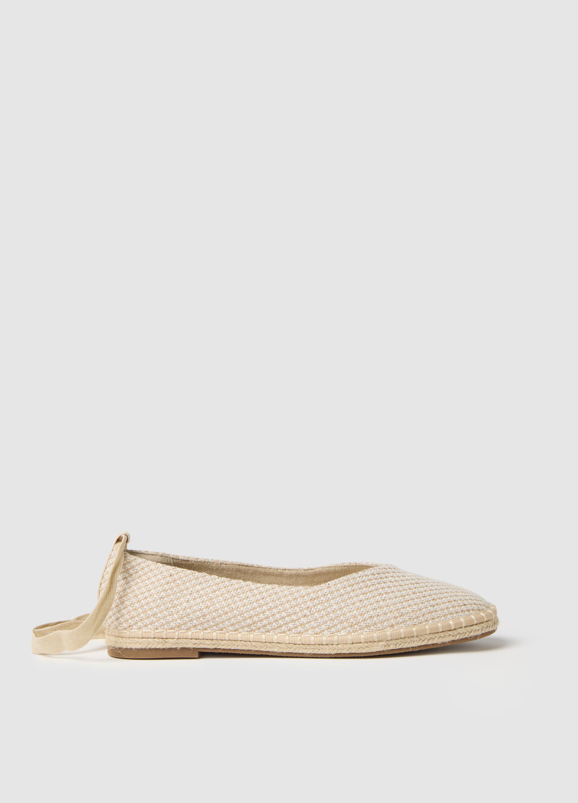 Ballerine da donna in tessuto beige