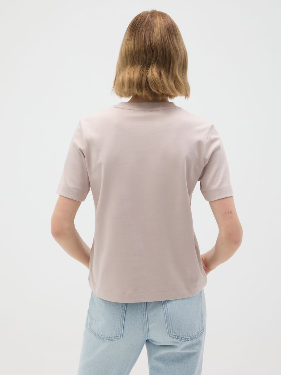 Beige Regular Fit Pure Cotton T-shirt_2